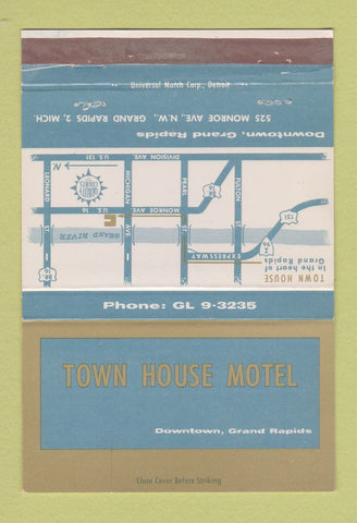 Matchbook Cover - Town House Motel Grand Rapids MI WEAR 40 Strike