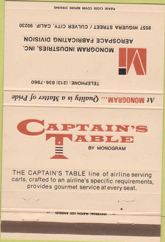 Matchbook Cover - Monogram Aerospace Fabrication Culver City CA 40 Strike
