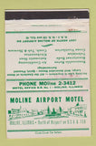 Matchbook Cover - Moline Airport Motel IL WEAR 40 Strike
