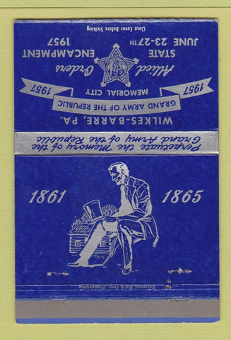 Matchbook Cover - Wilkes Barere PA Abraham Lincoln Encampment 40 Strike
