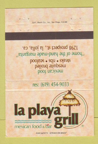 Matchbook Cover - LA Playa Grill Mexican Food La Jolla CA 40 Strike