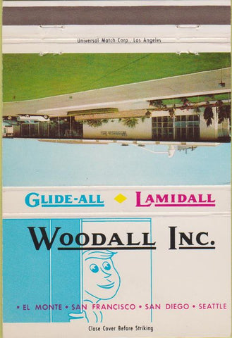 Matchbook Cover - Woodall Inc El Monte San Diego CA closet doors 40 Strike