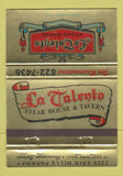 Matchbook Cover - La Talento Steak House Mississauga ON 40 Strike
