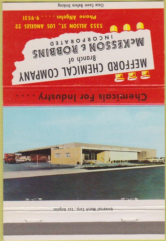 Matchbook Cover - Mefford Chemical Co Los Angeles CA 40 Strike