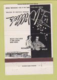 Matchbook Cover - Willie's Steak House Motel Brenham TX 40 Strike