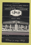 Matchbook Cover - Wolf's Restaurant Deli New York City WEAR 40 Strike