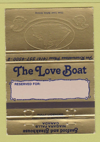 Matchbook Cover - The Love Boat Restaurant Niagara Falls ON WEAR 40 Strike