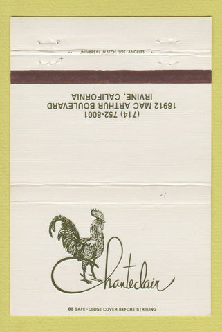 Matchbook Cover - Chanteclair Restaurant Irvine CA 40 Strike