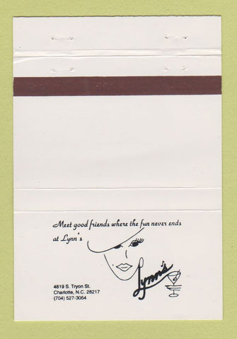 Matchbook Cover - Lynn's Bar Charlotte NC 40 Strike