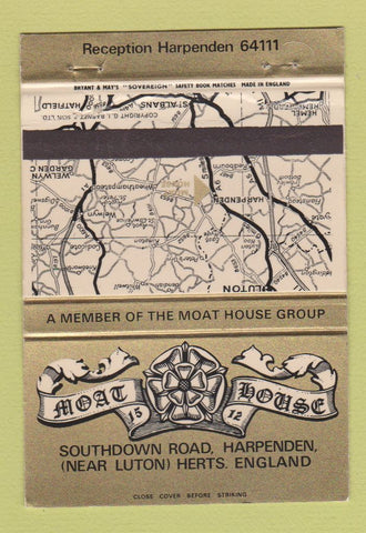 Matchbook Cover - Moat House Herts Harpenden England UK 40 Strike