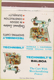 Matchbook Cover - Technibilt's Balboa shopping cart Glendale CA 40 Strike