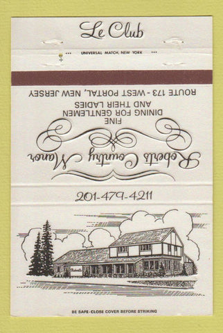 Matchbook Cover - Roberts Country Manor West Portal NJ 40 Strike