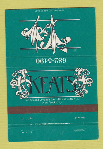 Matchbook Cover - Keats New York City WEAR 40 Strike