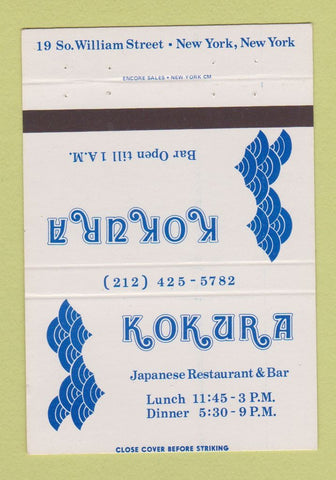 Matchbook Cover - Kokura Japanese Restaurant New York City 40 Strike