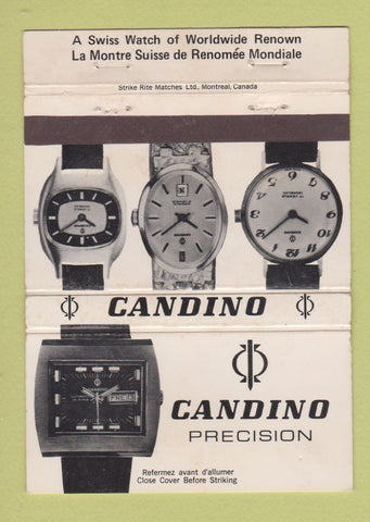Matchbook Cover - Candino Watches QC WEAR 40 Strike