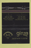 Matchbook Cover - Ginza Japanese Restaurant Latham Schenectady NY WEAR 40 Strike