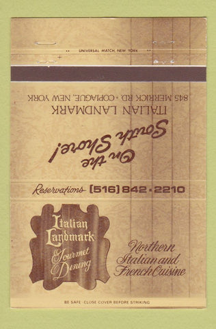 Matchbook Cover - Italian Landmark Restaurant Copiague NY 40 Strike