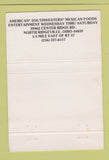 Matchbook Cover - Golden Margarita Cafe Panache North Ridgeville OH 40 Strike
