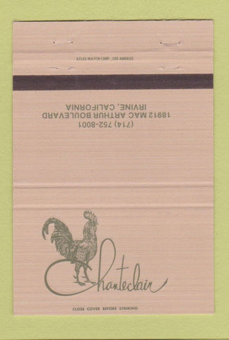 Matchbook Cover - Chanteclair Restaurant Irvine CA 40 Strike