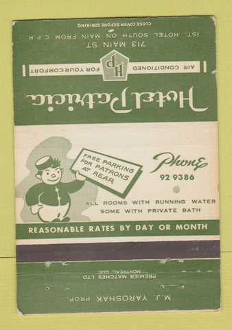 Matchbook Cover - Hotel Patricia Canada WEAR 40 Strike