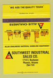 Matchbook Cover - Allis Chalmers Fork Lifts Phoenix AZ 40 Strike