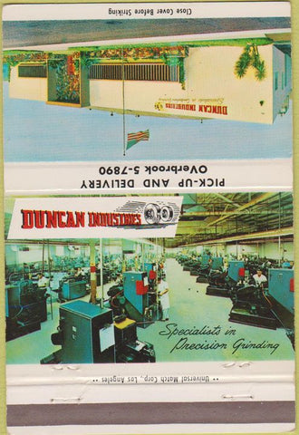 Matchbook Cover - Duncan Industries  Los Angeles CA 40 Strike