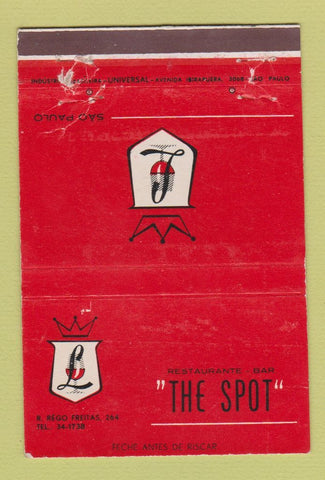 Matchbook Cover - The Spot Restaurante Bar Sao Paulo Brazil WEAR 40 Strike