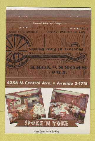 Matchbook Cover - Spoke n Yoke Steaks Chicago IL 40 Strike