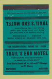 Matchbook Cover - Trail's End Motel Riverside MO 40 Strike