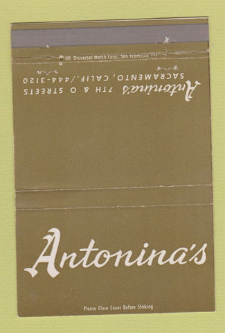 Matchbook Cover - Antonina's Sacramento CA 40 Strike