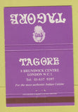 Matchbook Cover - Tagore Indian Restaurant London UK England 40 Strike