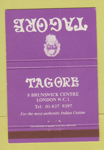 Matchbook Cover - Tagore Indian Restaurant London UK England 40 Strike