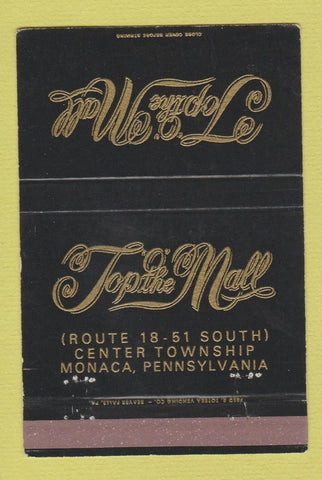 Matchbook Cover - Top O the Mall Monaca PA 40 Strike