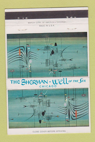 Matchbook Cover - Sherman Hotel Well of the Sea Chicago IL  40 Strike