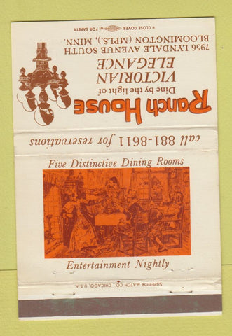 Matchbook Cover - Ranch House Restaurant Bloomington MN 40 Strike
