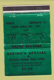 Matchbook Cover - Serino's Steak House St Petersburg FL WEAR 40 Strike
