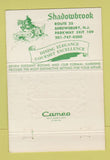 Matchbook Cover - Shadowbrook Zweben Family Shrewsbury NJ 40 Strike