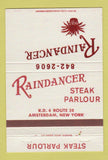 Matchbook Cover - Raindancer Steak Parlour Amsterdam NY 40 Strike