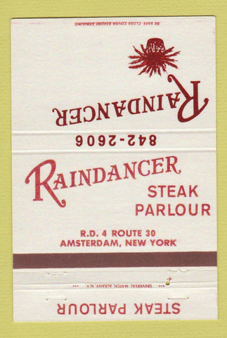 Matchbook Cover - Raindancer Steak Parlour Amsterdam NY 40 Strike