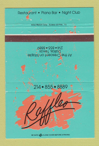 Matchbook Cover - Raffles Restaurant Dallas TX 40 Strike