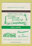 Matchbook Cover - Thompson's Restaurant North Andover MA 40 Strike