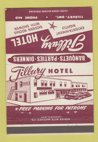 Matchbook Cover - Tilbury Hotel Tilbury ON 40 Strike