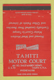 Matchbook Cover - Tahiti Motor Court Tampa FL RED WEAR 40 Strike