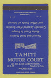 Matchbook Cover - Tahiti Motor Court Tampa FL BLUE WEAR 40 Strike