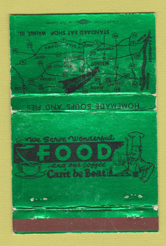 Matchbook Cover - Standard Eat Shop Walnut CA WORN GREEN 40 Strike
