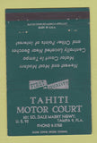 Matchbook Cover - Tahiti Motor Court Tampa FL GREEN 40 Strike