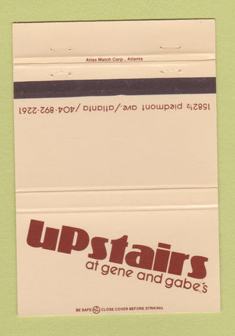 Matchbook Cover - Upstairs Atlanta GA 40 Strike