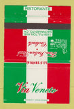 Matchbook Cover - Via Veneto Italian Restaurant Sacramento CA 40 Strike