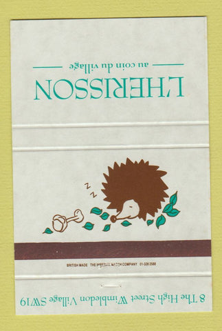 Matchbook Cover - L'Herisson Au Coin Du Village Wimbledon UK 40 Strike