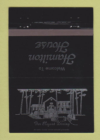 Matchbook Cover - Hamilton House Hot Springs AR BLACK 40 Strike